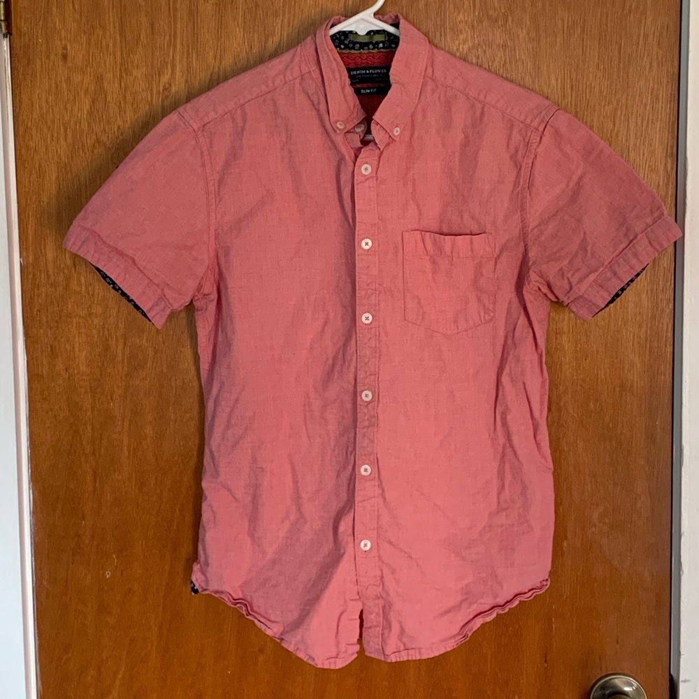Denim & Flower Button Up Shirt